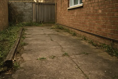 Neglected lawn before renovation